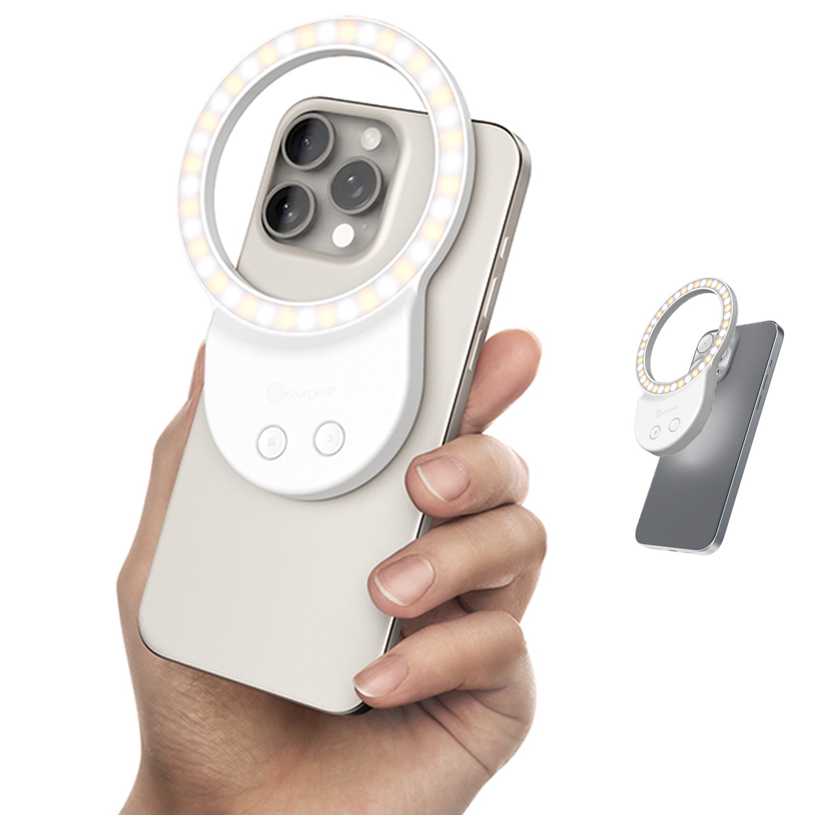 Rechargeable Selfie Light & Phone Light Clip for iPhone - Phone LED Light with Adjustable Brightness, Perfect for Selfies, Makeup, TikTok, Live Streaming & Video Conferencing