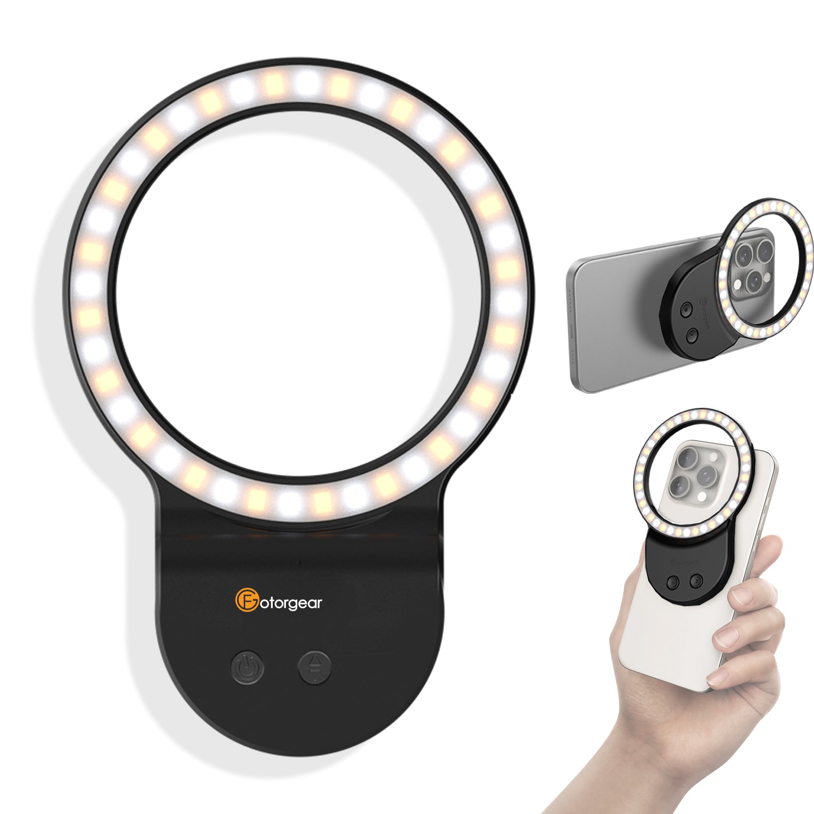 Rechargeable Selfie Light & Phone Light Clip for iPhone - Phone LED Light with Adjustable Brightness, Perfect for Selfies, Makeup, TikTok, Live Streaming & Video Conferencing